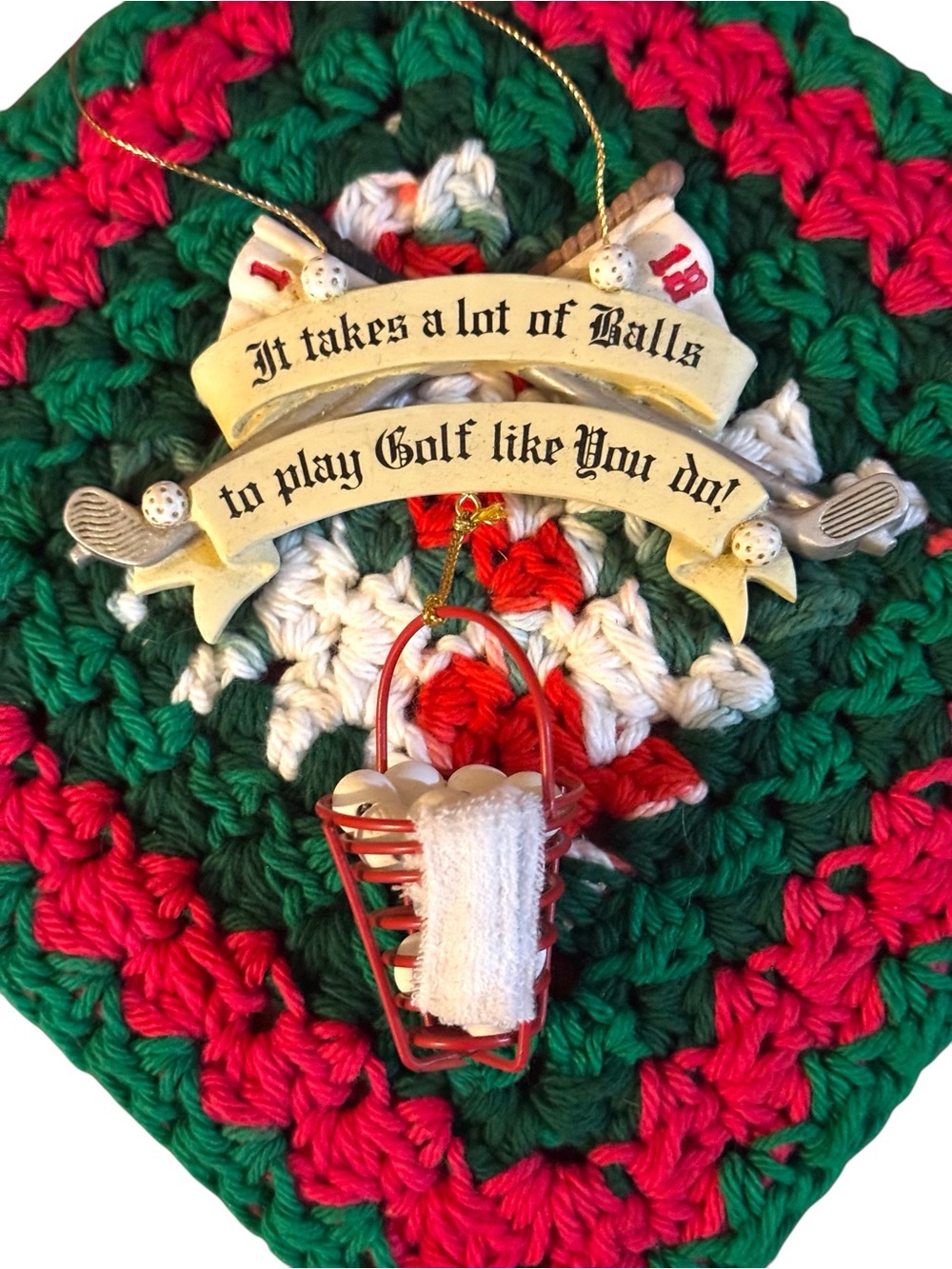 Kurt S. Adler 2019 Golf Humor “It Takes A Lot of Balls” Large Christmas Ornament